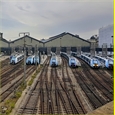 thumbnail Meute de trains bleus à la gare Saint Lazare